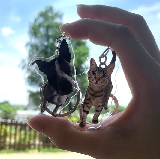 Personalized Pet Photo Acrylic Keychain, Custom Pet Memorial Gift, Dog Memorial Gift,Dog Keychain, Cat Keychain, Pet Photo Keyring