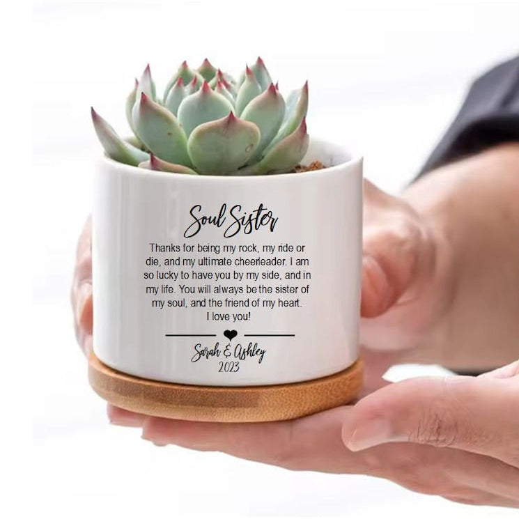 Best Friend Gift Soul Sister Gift Personalized Best Friend Gift Ideas Soul Sister Gift Personalized Succulent Planter Gift for Bridesmaid