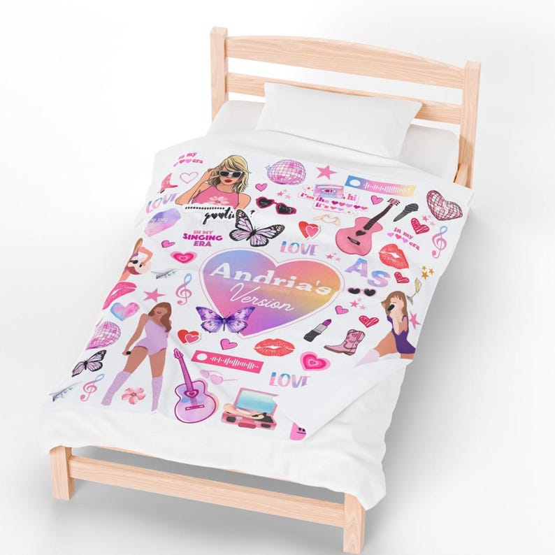 Personalized Name Blanket for kids, Singer blanket personalized, custom blanket, Girl room decor, throw blanket