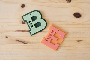 Personalized Varsity Letter Initial Name Gift Acrylic Bag Tag Keychain | Back To School, Kid's Gift, Custom Keychain