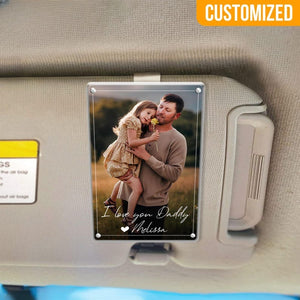 Custom Photo Sun Visor Clip Acrylic Magnet, Custom Polaroid Frame Car Visor Clip, Father's Day Gift, Drive Safe Gift, Couple Gift