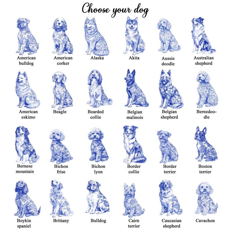 Personalized Coffee Mug For Dog Lover, Custom Toile De Jouy Style Custom Dog Breeds, Dog Mom Gift, Christmas Gift For Dog Mom, Dog Dad