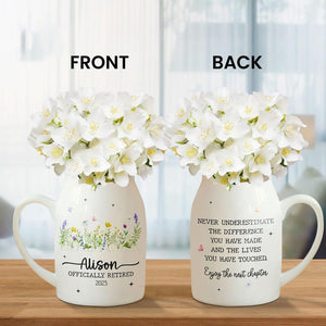 Retirement Gift,Never Underestimate the Difference You Made,Happy Retirement Flower Vase,Appreciation Gift,Retirement Gift For Boss Coworker
