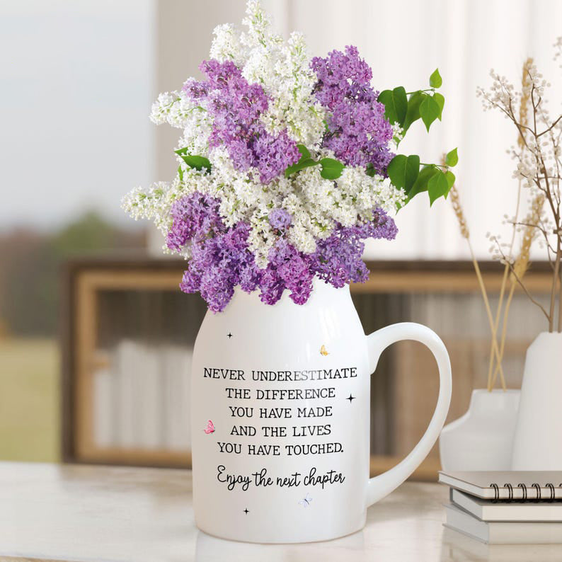 Retirement Gift,Never Underestimate the Difference You Made,Happy Retirement Flower Vase,Appreciation Gift,Retirement Gift For Boss Coworker