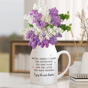 Retirement Gift,Never Underestimate the Difference You Made,Happy Retirement Flower Vase,Appreciation Gift,Retirement Gift For Boss Coworker