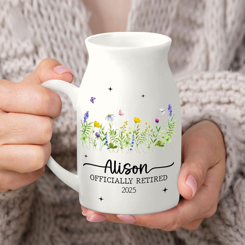 Retirement Gift,Never Underestimate the Difference You Made,Happy Retirement Flower Vase,Appreciation Gift,Retirement Gift For Boss Coworker