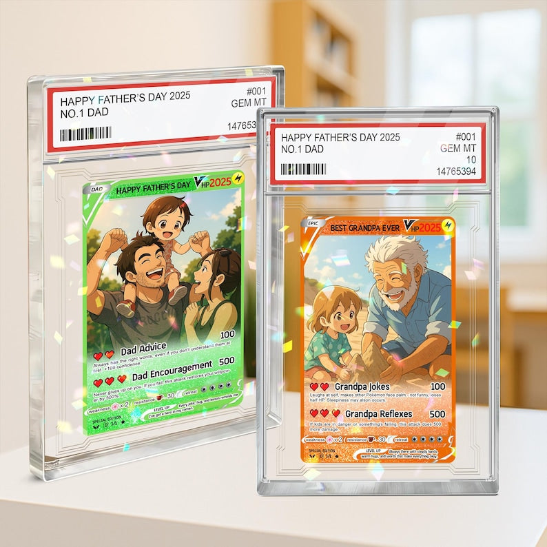 Fathers Day Gift for Dad | Personalized Pokedad Card | Anime Gift for Husband | Gamer Dad Gift from Kids | Card for Him, Gifts From Kids