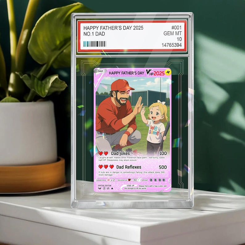 Fathers Day Gift for Dad | Personalized Pokedad Card | Anime Gift for Husband | Gamer Dad Gift from Kids | Card for Him, Gifts From Kids