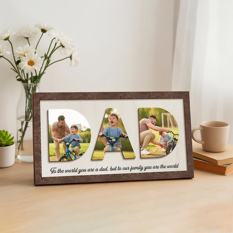 Personalized Dad Photo Frame Gift, Custom Father's Day Photo Frame Gift, First Father's Day, Photo Sign for Dad, Gift for Dad, Grandpa Gift