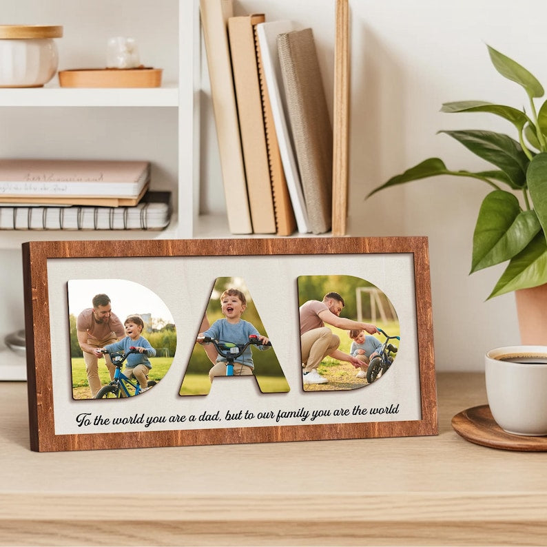 Personalized Dad Photo Frame Gift, Custom Father's Day Photo Frame Gift, First Father's Day, Photo Sign for Dad, Gift for Dad, Grandpa Gift