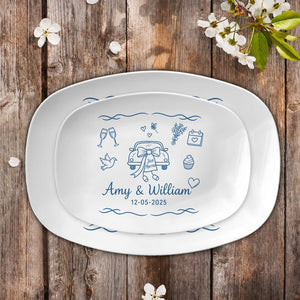 Custom Wedding Platter Personalized Just Married Plate with Names & Date, Engagement Gift, Bridal Shower Keepsake, Newlywed Decor