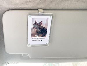 Custom Pet Photo Car Visor Clip, Pet Memorial Gift for Dog or Cat Lovers, Personalized Car Picture Frame Keepsake, Pet Loss Gift for Car