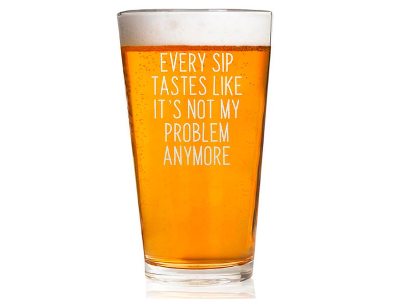 Funny Retirement Beer Glass for Men and Women, Hilarious Farewell Gift from Coworkers, Best Happy Retirement Gift Idea, Personalized Option