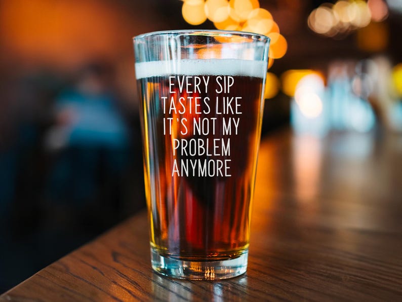 Funny Retirement Beer Glass for Men and Women, Hilarious Farewell Gift from Coworkers, Best Happy Retirement Gift Idea, Personalized Option