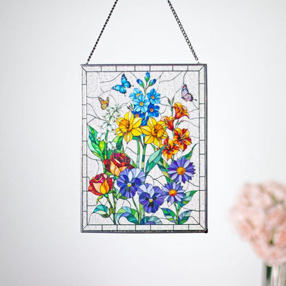 Custom Family Birth Flowers Acrylic Suncatcher, Custom Mom's Garden Gift Flower Acrylic Art Birth Flower Nana's Garden Mother's Day Gift For Mom