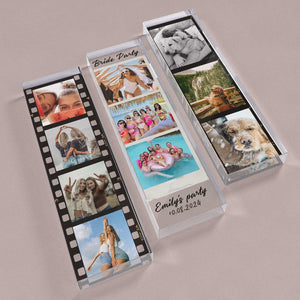 Acrylic Photo Strip Gift Personalized | Custom Couple Picture Keepsake | Wedding, Baby, Pet, Anniversary Gift Idea
