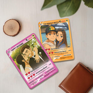 Personalized Couple Poke Love Card, Custom photo Anime Themed Gift for Anniversary, Gamer Husband Present from Wife, Love Card Gift