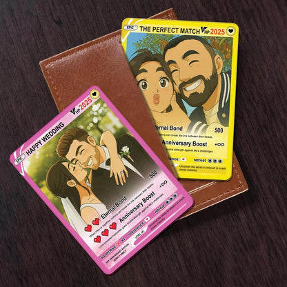 Personalized Couple Poke Love Card, Custom photo Anime Themed Gift for Anniversary, Gamer Husband Present from Wife, Love Card Gift