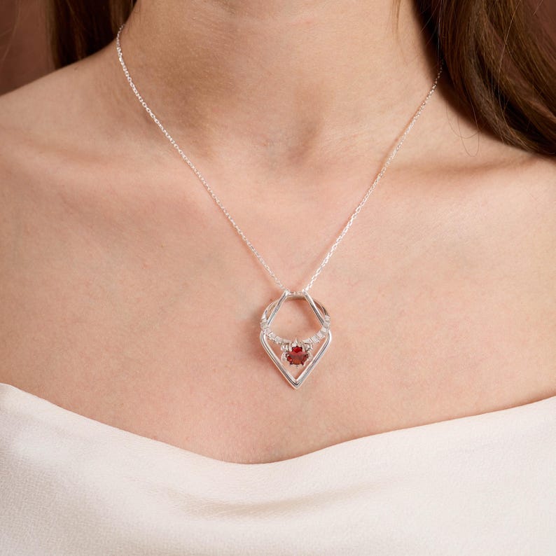 Geometric Ring Holder Necklace Thick Chain Options Ring Surgeon Gift Christmas Gift Engagement Ring Keeper Wedding Ring Holder