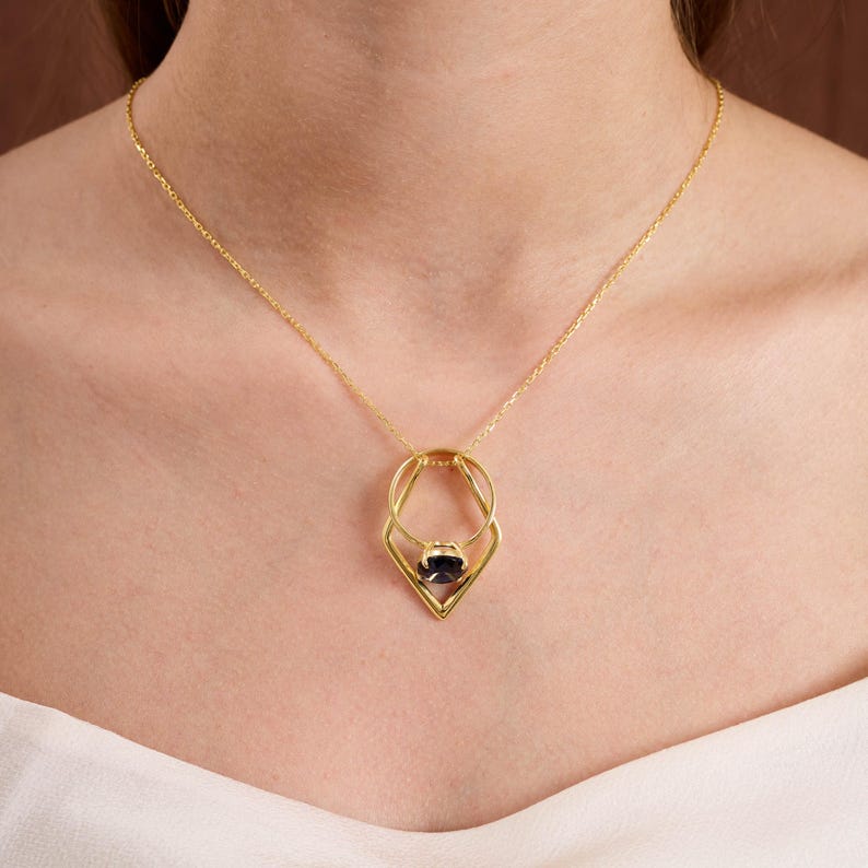 Geometric Ring Holder Necklace Thick Chain Options Ring Surgeon Gift Christmas Gift Engagement Ring Keeper Wedding Ring Holder