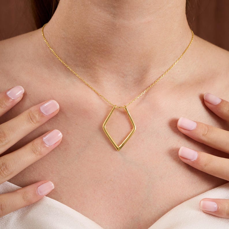 Geometric Ring Holder Necklace Thick Chain Options Ring Surgeon Gift Christmas Gift Engagement Ring Keeper Wedding Ring Holder