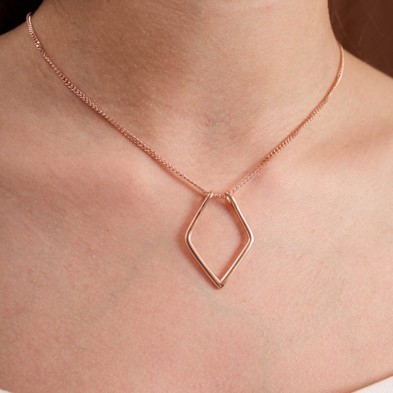 Geometric Ring Holder Necklace Thick Chain Options Ring Surgeon Gift Christmas Gift Engagement Ring Keeper Wedding Ring Holder