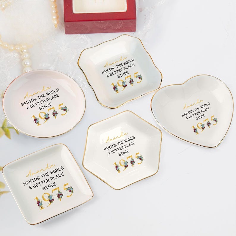 50th Birthday Gifts for Women, 50th Birthday Jewelry Dish, Happy 50th Birthday Gifts, 50th Birthday Gift 1975, 50 Birthday Gift For Mom Nana