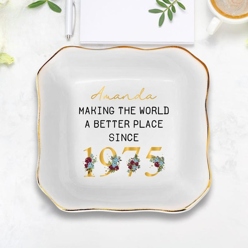 50th Birthday Gifts for Women, 50th Birthday Jewelry Dish, Happy 50th Birthday Gifts, 50th Birthday Gift 1975, 50 Birthday Gift For Mom Nana