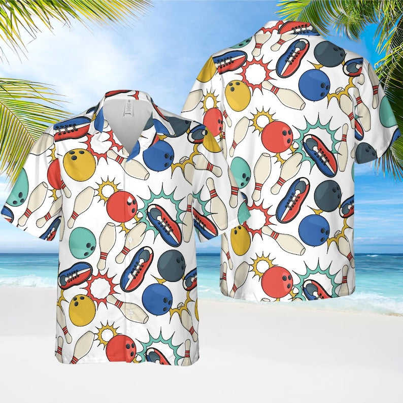 Custom Face Bowling Shirts, Personalized Bowling Hawaiian Shirt, Funny Bowling Shirts, Custom Face Shirts, Gift For Dad Mom, Bowling Lovers