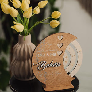 Personalized Wedding Countdown Calendar: Engagement Gift for Couple