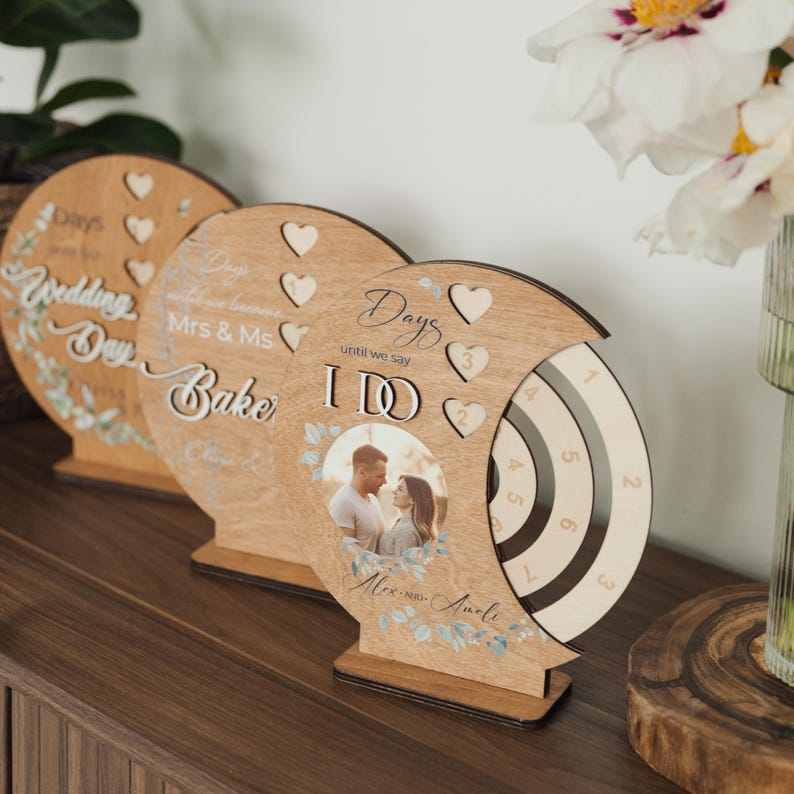 Personalized Wedding Countdown Calendar: Engagement Gift for Couple