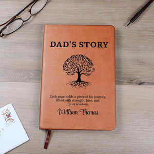 Dad's Story Journal With Custom Name, Handwritten Family Keepsake, Christmas Gift Journal for Dad, Personalised Father's Legacy Notebook