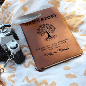 Dad's Story Journal With Custom Name, Handwritten Family Keepsake, Christmas Gift Journal for Dad, Personalised Father's Legacy Notebook