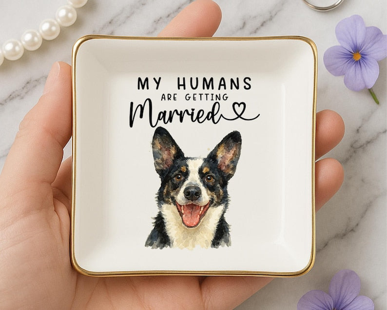 Custom Pet Engagement Trinket Dish,My Humans are Getting Married Ring Holder,Custom Dog Cat Engagement Gift,Pet Owner Gifts,Pet Wedding Gift