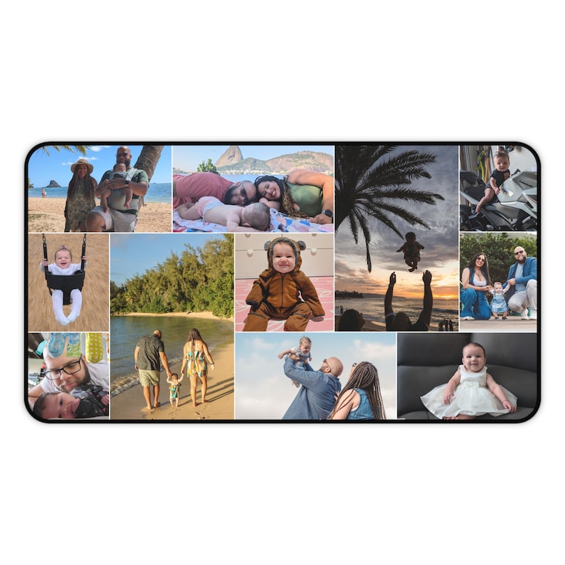 Photo Desk Mat, Personalized Customized Mouse Pad, Office Desk Decor, Computer Workstation Accessories, Photo Gift Idea