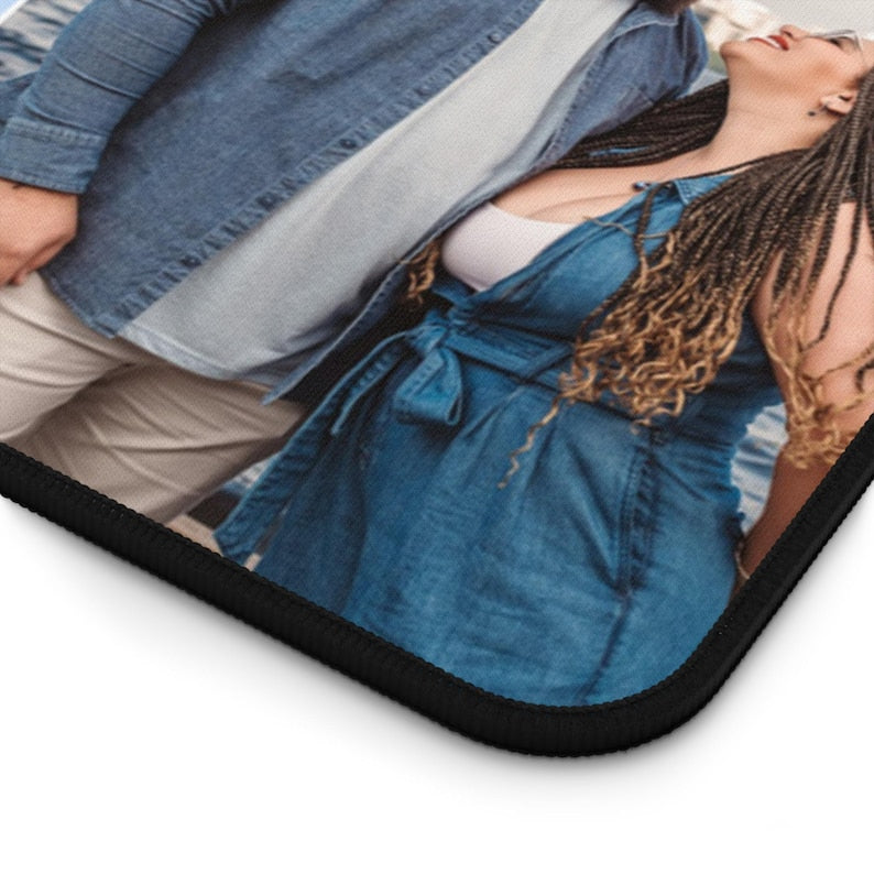 Photo Desk Mat, Personalized Customized Mouse Pad, Office Desk Decor, Computer Workstation Accessories, Photo Gift Idea
