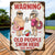 Warning Old People Swim Here - Personalized Metal Sign, Custom Grandparent's Pool Sign, Swimming Pool Decor, Backyard Sign, Gift For Grandpa
