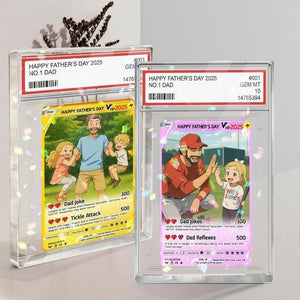 Personalized Father s Day Gift, Anime Trading Card Style Photo Acrylic Plaque, Gamer Dad Gift from Kid, Custom New Dad or Husband Gift