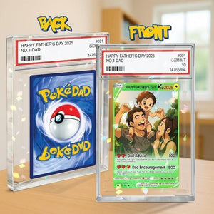 Personalized Father s Day Gift, Anime Trading Card Style Photo Acrylic Plaque, Gamer Dad Gift from Kid, Custom New Dad or Husband Gift