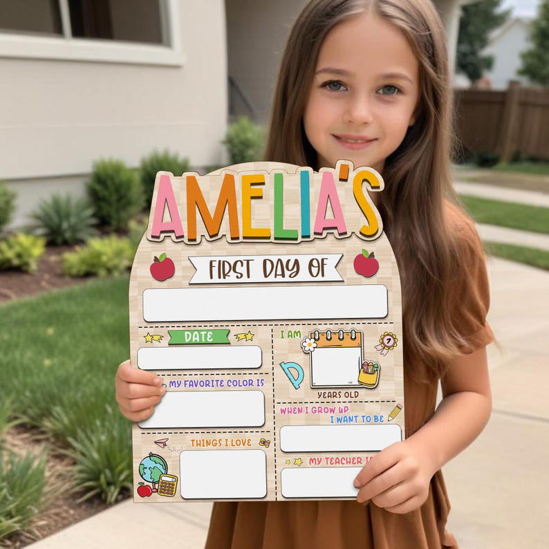 First And Last Day School Sign, Back To School Sign, Kindergarten 1st Day Of School Board, Wooden School Sign, Custom Sign Gifts For Kid