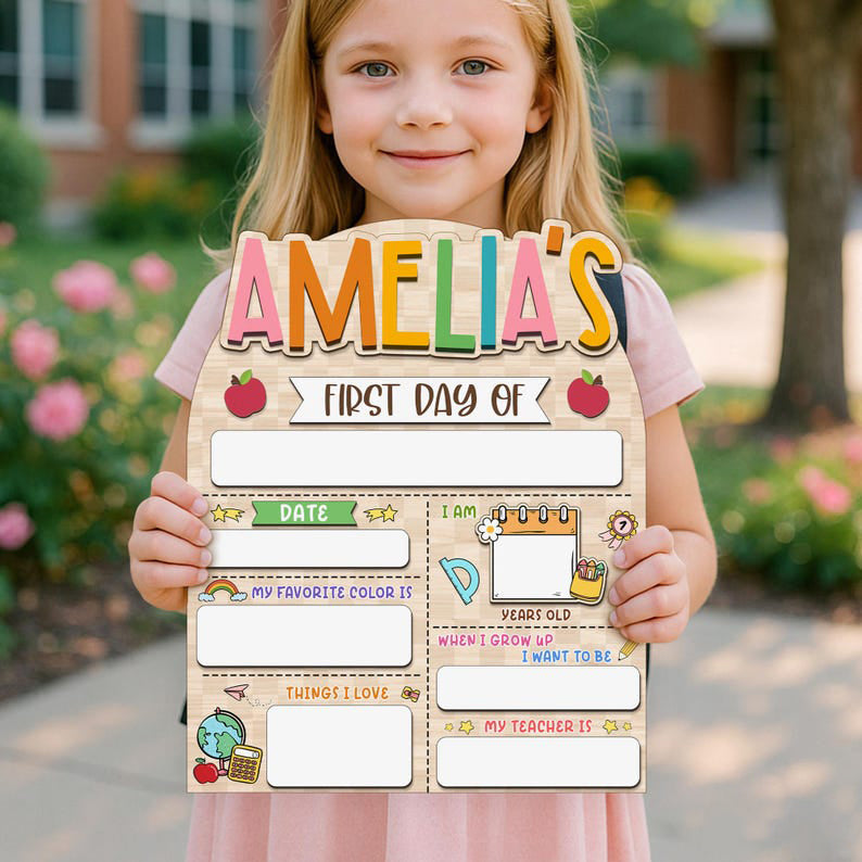 First And Last Day School Sign, Back To School Sign, Kindergarten 1st Day Of School Board, Wooden School Sign, Custom Sign Gifts For Kid