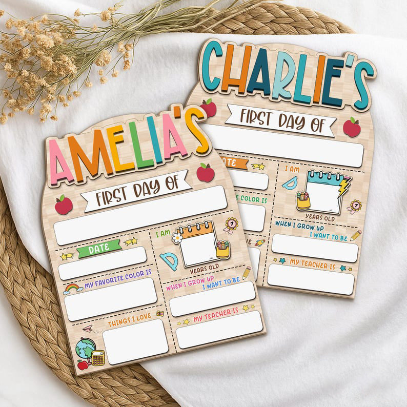 First And Last Day School Sign, Back To School Sign, Kindergarten 1st Day Of School Board, Wooden School Sign, Custom Sign Gifts For Kid