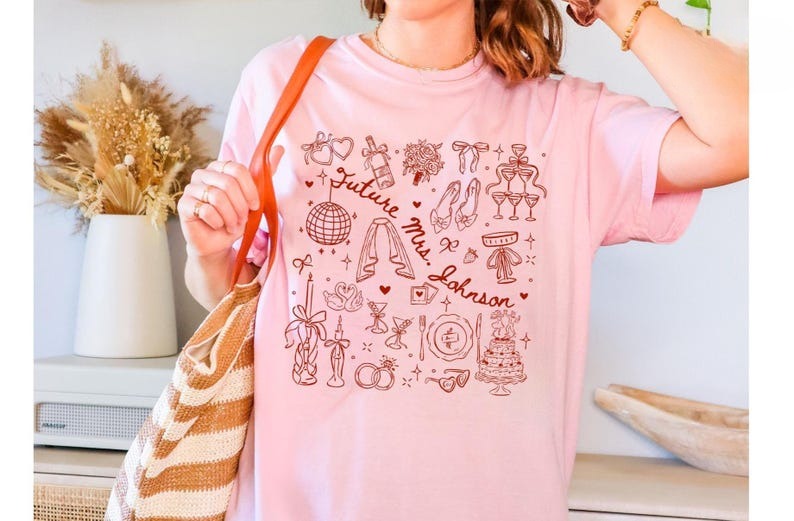 Custom Future Mrs Shirt, Bride To Be Gift, Newly Engaged Gift, Custom Last Name Shirt, Just Engaged Gift for Fiancee, In My Engaged Era