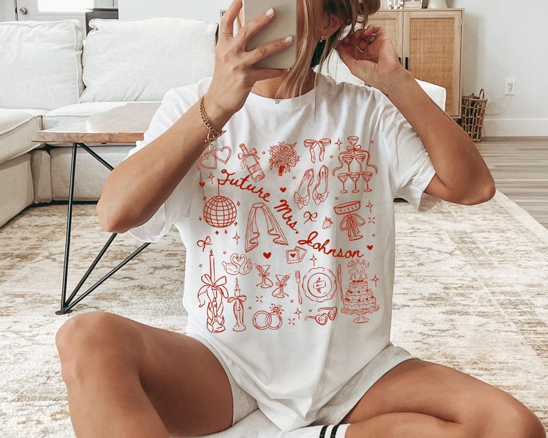 Custom Future Mrs Shirt, Bride To Be Gift, Newly Engaged Gift, Custom Last Name Shirt, Just Engaged Gift for Fiancee, In My Engaged Era