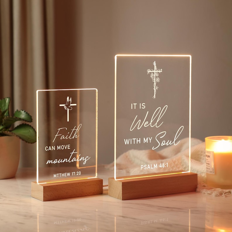 Personalized Bible Verse LED Light, Custom Favorite Bible Verse Gift, Christian Home Decor, Faith Based Decor, Religious LED Light