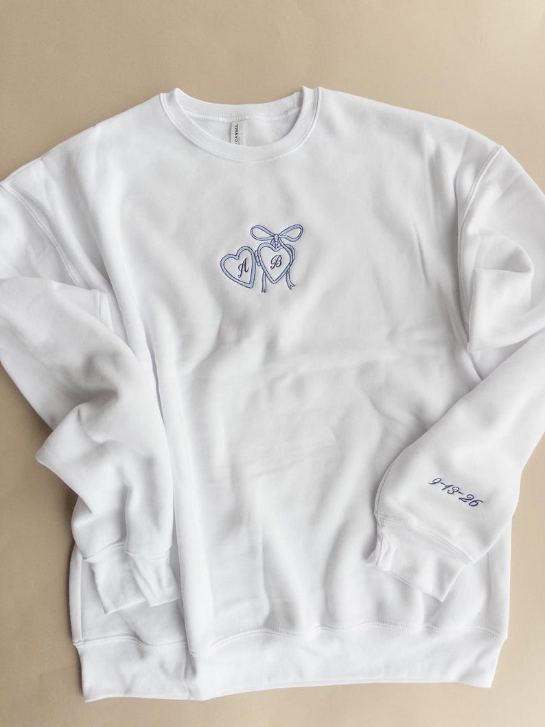 Custom Embroidered Coquette Bride Sweatshirt, Future Mrs Sweatshirt, Gift for Fiancee, Custom Bride Sweater, Bridal Shower Gift for Bride