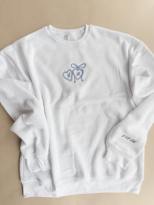Custom Embroidered Coquette Bride Sweatshirt, Future Mrs Sweatshirt, Gift for Fiancee, Custom Bride Sweater, Bridal Shower Gift for Bride