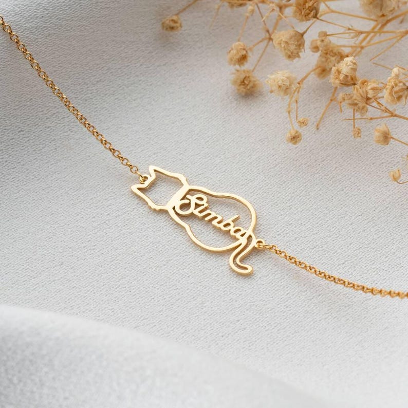 Personalized Cat Name Bracelet, Custom Pet Name Bracelet, Christmas Gift for Cat Mom, Cat Lovers Gift, Mothers Day Gift