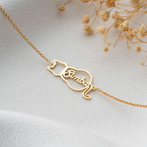 Personalized Cat Name Bracelet, Custom Pet Name Bracelet, Christmas Gift for Cat Mom, Cat Lovers Gift, Mothers Day Gift