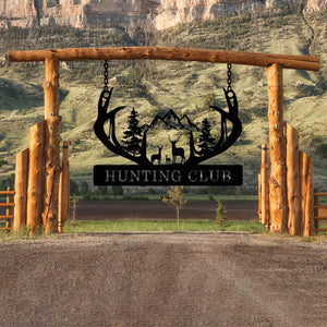 Personalized Metal Deer Cabin Sign, Deer Hunter Dad Gift, Cabin Metal Decor, Outdoor Ranch Sign, Personalized Lodge Decor,Hunting Lover Gift